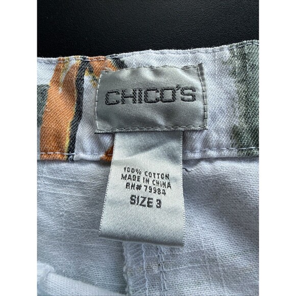 Chicos Womens Size 3 Pants Cropped Venice Theme Design GUC - Picture 2 of 11